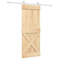 vidaXL Porte coulissante et kit de quincaillerie 80x210 cm pin massif