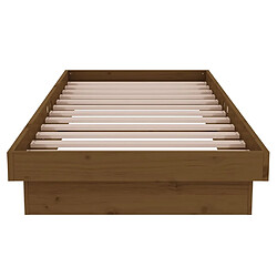 Acheter vidaXL Cadre de lit sans matelas marron miel bois massif