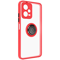 Avizar Coque pour Xiaomi Redmi Note 12 5G Bague Métallique Support Vidéo Rouge