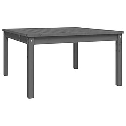 vidaXL Table de jardin gris 82,5x82,5x45 cm bois massif de pin