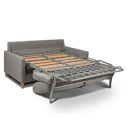 Acheter Inside 75 Canapé convertible OGGETTO matelas 16 cm système express sommier lattes 160cm RENATONISI tweed gris clair