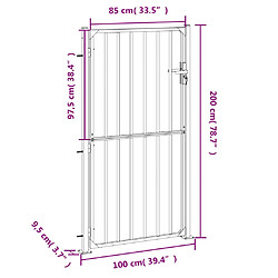 vidaXL Portail de jardin 100x200 cm acier inoxydable pas cher