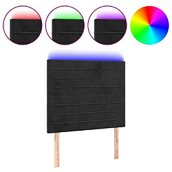 Maison Chic Tête de lit scandinave à LED,meuble de chambre Noir 90x5x118/128 cm Velours -MN88302