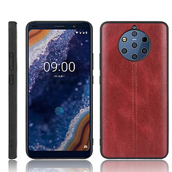 Wewoo Coque Pour Nokia 9 PureView antichoc couture peau de vache motif PC + PU + TPU Case rouge