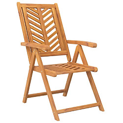 Avis Maison Chic Lot de 3 Chaises de jardin inclinables,Fauteuil d'extérieur bois massif d'acacia -MN21245