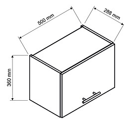 Pegane Meuble haut de cuisine coloris blanc avec 1 porte - longueur 50 x profondeur 28 x hauteur 36 cm