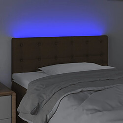 Avis Maison Chic Tête de lit scandinave à LED,meuble de chambre Marron Foncé 80x5x78/88 cm Tissu -MN11592