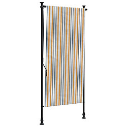 vidaXL Store roulant d'extérieur jaune et blanc 100x270 cm tissu acier