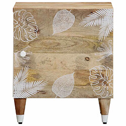 vidaXL Table de chevet 40x33,5x46 cm bois de manguier solide