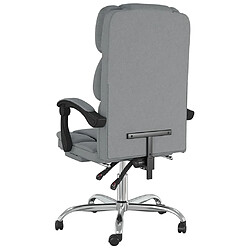 Maison Chic Fauteuil inclinable de bureau,Fauteuil luxe de relaxation Gris clair Tissu -MN22223 pas cher