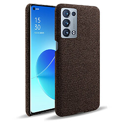 Coque en TPU + PU Tissu enduit bien protégé café pour votre Oppo Reno6 Pro+