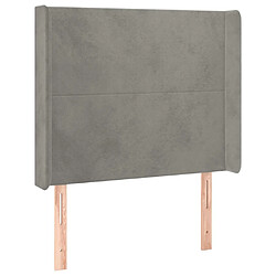 Avis Maison Chic Tête de lit scandinave à LED,meuble de chambre Gris clair 103x16x118/128 cm Velours -MN69466