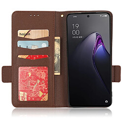 Etui en PU texture litchi, fermoir magnétique avec support et sangle pour Oppo Reno8 Pro + 5G (Global Version)/Reno8 Pro 5G (Global Version) - marron