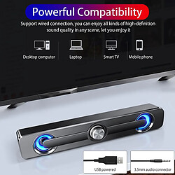 Acheter Universal Noir Bluetooth Barre de son TV USB Haut-parleur d'ordinateur Barre de son pour ordinateur Haut-parleur d'ordinateur portable Subwoofer d'ordinateur(Le noir)