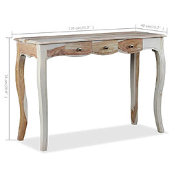 vidaXL Table console et 3 tiroirs Bois massif 110x40x76 cm pas cher