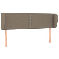 vidaXL Tête de lit avec oreilles Taupe 147x23x78/88 cm Tissu