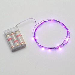 Wewoo Guirlande Violet 2m 3 x piles AA alimenté 100LM SMD-0603 LED fil de cuivre String Light Festival lampe / décoration bande de lumière, lumière pas cher