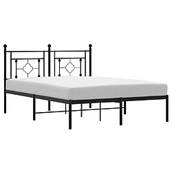 Maison Chic Cadre/structure de lit métal et tête de lit pour adulte - Lit Moderne Chambre noir 140x190 cm -MN89199