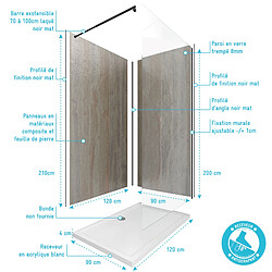 Acheter Aurlane Kit panneaux pierre et profile et receveur et paroi et barre