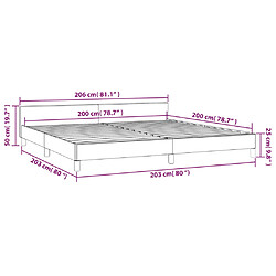 vidaXL Cadre de lit sans matelas taupe 200x200 cm tissu pas cher