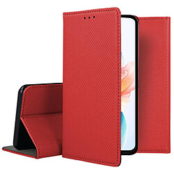 Htdmobiles Housse pour Oppo A18 / A38 - etui coque pochette portefeuille + verre trempe - ROUGE MAGNET