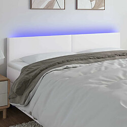 Maison Chic Tête de lit scandinave à LED,meuble de chambre Blanc 160x5x78/88 cm Similicuir -MN92033