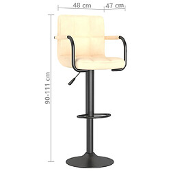 vidaXL Tabouret de bar Crème Velours pas cher