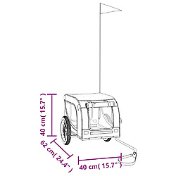 vidaXL Remorque de vélo pour animaux de compagnie vert et noir pas cher