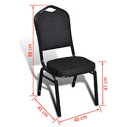 vidaXL Chaises à manger lot de 10 noir tissu pas cher