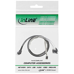 Avis Câble InLine® Mini SAS HD SFF-8643 coudé sur 4x SATA + bande latérale de 1 m