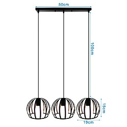 Stoex Lustre Rétro Antique Suspension Luminaire Vintage Plafonnier Métal Fer - Noir E27 pas cher