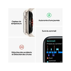 Montre connectée Apple Watch 8 White GPS 45MM Starli Sport Reg