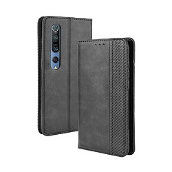 Etui en PU auto-absorbé rétro noir pour votre Xiaomi Mi 10 5G/Mi 10 Pro 5G