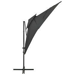 Avis ComfortXL Parasol Déporté à Double Toit Anthracite 250x250 Cm