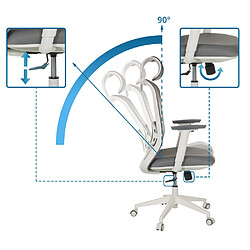 Chaise de bureau / chaise pivotante MIKEO G assise tissu / dossier maille gris hjh OFFICE