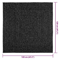 vidaXL Tapis ZIZUR 120x120 cm aspect de jute intérieur extérieur pas cher