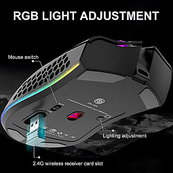 Acheter Universal 2,4 g de souris optique RVB souris rétro-éclairée souris sans fil 1600dpi souris USB rechargeable pour