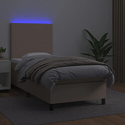 Avis vidaXL Sommier à lattes de lit avec matelas et LED Cappuccino 80x200cm