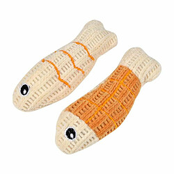 Paris Prix Lot de 2 Jouets Poisson pour Chat Boho Cat 12cm Moutarde