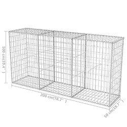 vidaXL Panier de gabion Acier galvanisé 200x50x100 cm pas cher