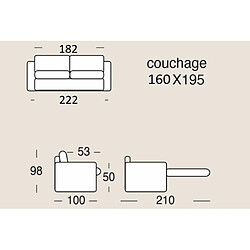 Acheter Inside 75 Canapé convertible express FLORENCE couchage 160cm matelas Astro 35 17cm Gris