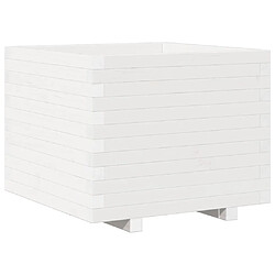 vidaXL Jardinière blanc 60x60x49,5 cm bois de pin massif