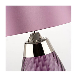 Elstead Lighting Lampe de table Lena Verre Verre teinté prune / Abat-jour chiné