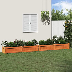 Avis Maison Chic Lot de 2 Jardinières,Bac à fleurs - pot de fleur cire marron bois de pin massif -GKD61574