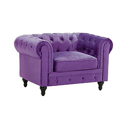 Beliani Fauteuil CHESTERFIELD Velours Violet