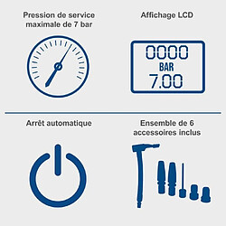 Avis Compresseur portatif - SCHEPPACH - 20V IXES - Affichage LED - 7 bars - 6 access inclus - sans batterie ni chargeur - C-AC20-X