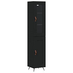 vidaXL Buffet haut Noir 34,5x34x180 cm Bois d'ingénierie