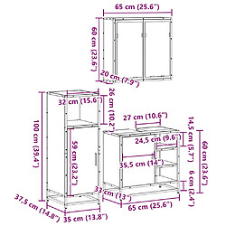 vidaXL Ensemble de meubles de salle de bain 3 pcs Chêne fumé pas cher