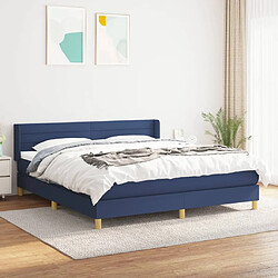 Maison Chic Lit adulte- Lit + matelas,Sommier à lattes de lit avec matelas Bleu 180x200 cm Tissu -GKD93484