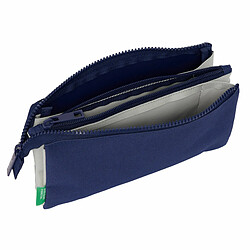 Avis Trousse Fourre-Tout Triple Benetton Varsity Gris Blue marine 22 x 12 x 3 cm